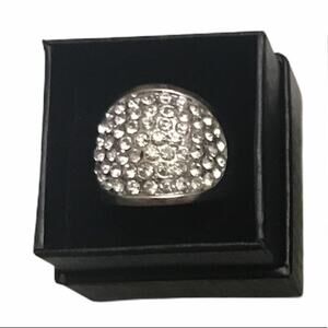 Vintage Stretch Bubble Ring with Rhinestones 7